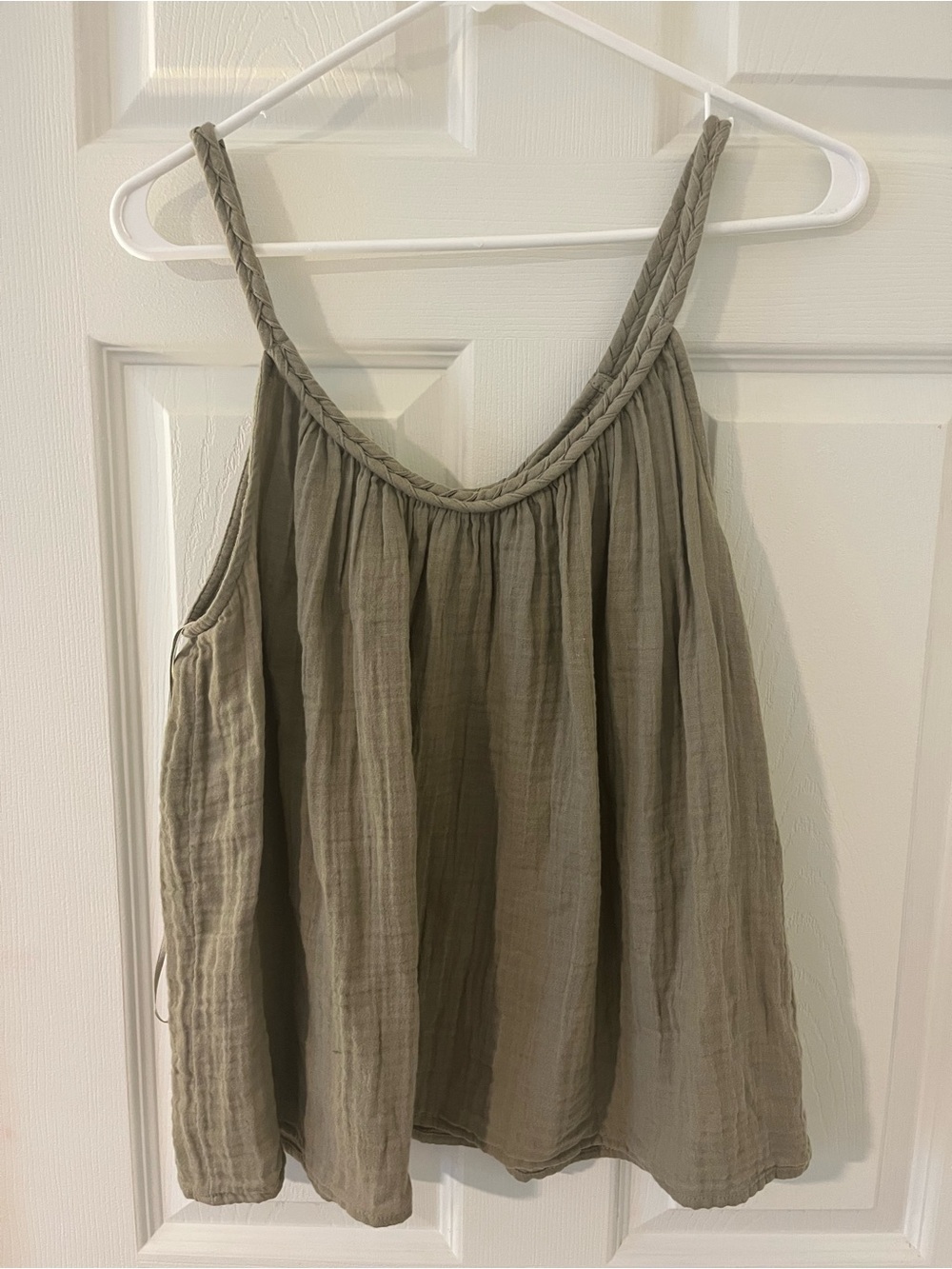 Old Navy Olive Braided-Strap Cotton Tank